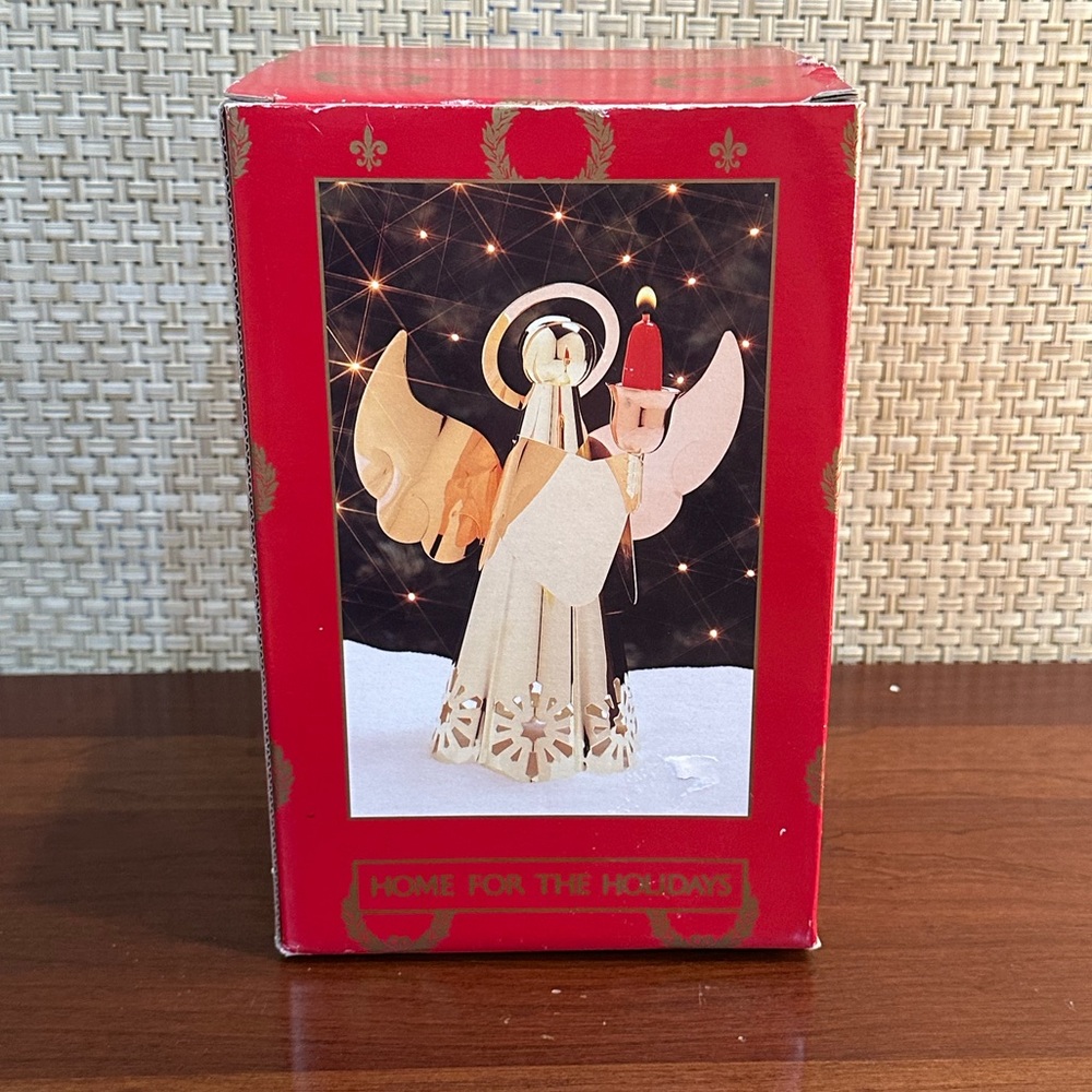 🎄🌟2xHP🌟VTG 1990s Copper & Brass Angel Candlestick Holder Home For Holidays - Picture 9 of 13